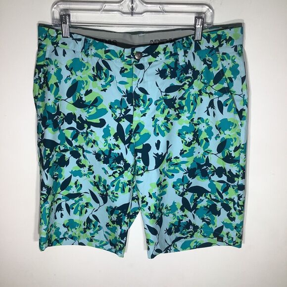 Adidas Mens Floral Golf Shorts Navy‎ Size 35 - Picture 2 of 5